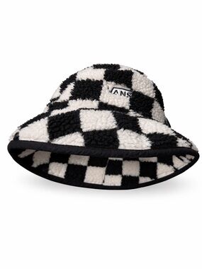 Vans Black and White Checkerboard Sherpa Bucket Hat